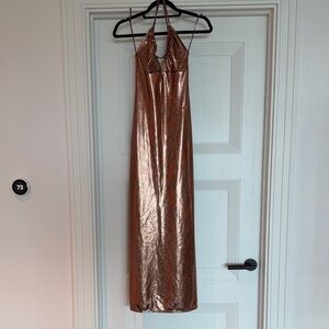 Savage X Fenty Metallic Copper Maxi Dress